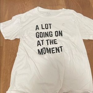 Fruit of the Loom White Tee with Black Text